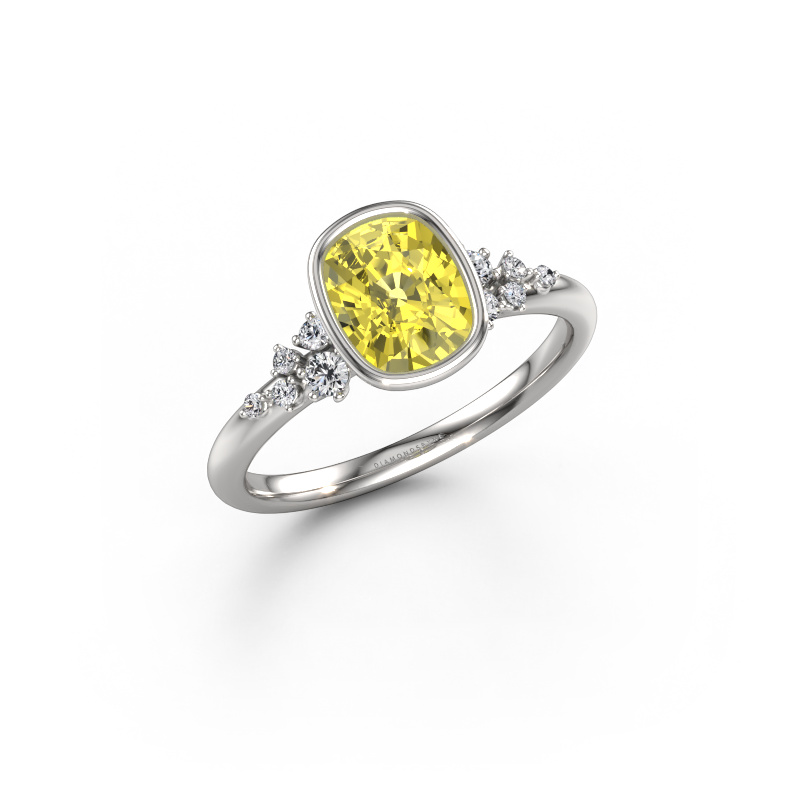 Afbeelding van Verlovingsring Aliyah CSH 950 platina Gele lab grown diamant 7.4x5.8 mm