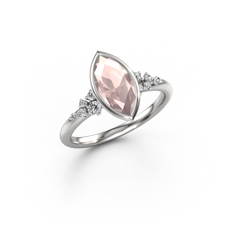 Image of Engagement ring Aliyah MRQ 950 platinum Morganite champagne 11x5.5 mm
