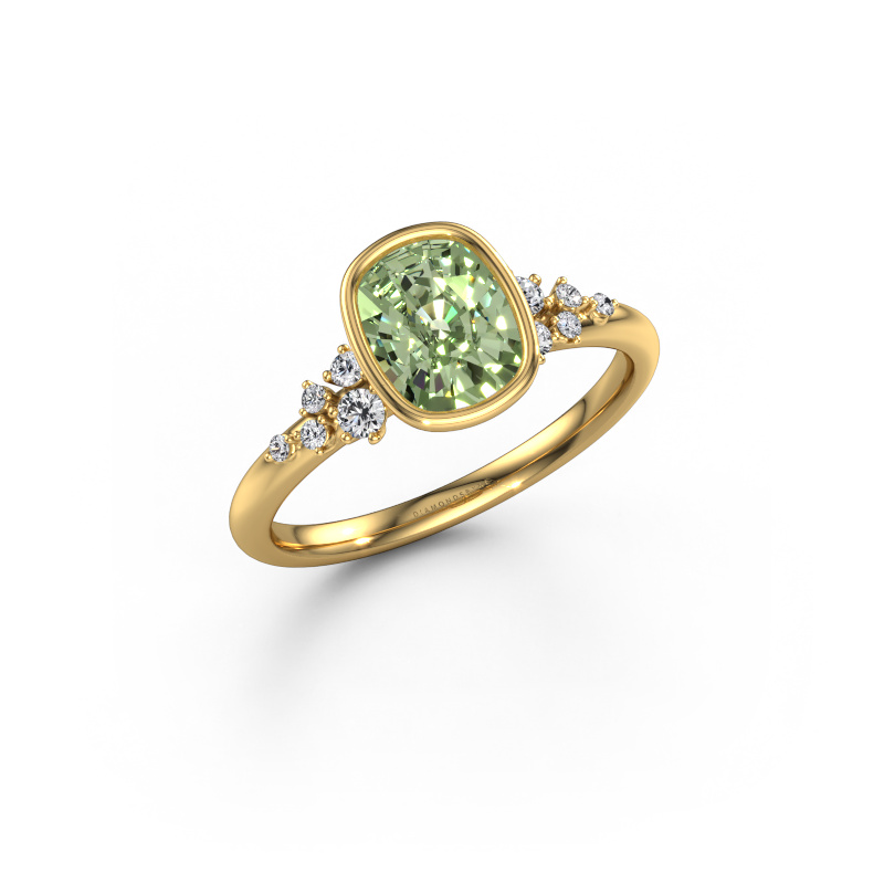 Afbeelding van Verlovingsring Aliyah CSH 585 goud Groene lab grown diamant 7.4x5.8 mm