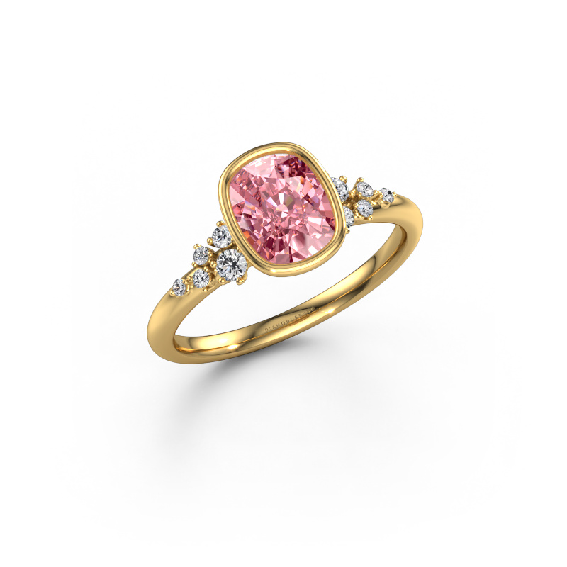 Afbeelding van Verlovingsring Aliyah CSH 585 Goud Roze lab grown diamant 7.4x5.8 mm