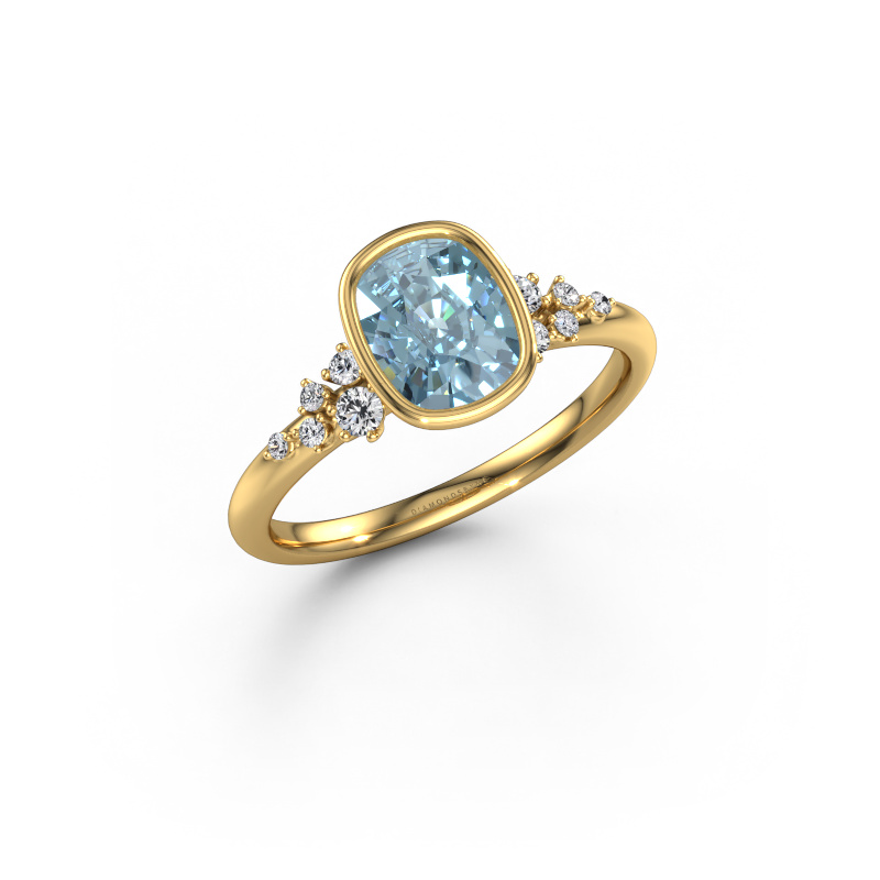 Image of Engagement ring Aliyah CSH 585 gold Blue lab grown diamond 7.4x5.8 mm