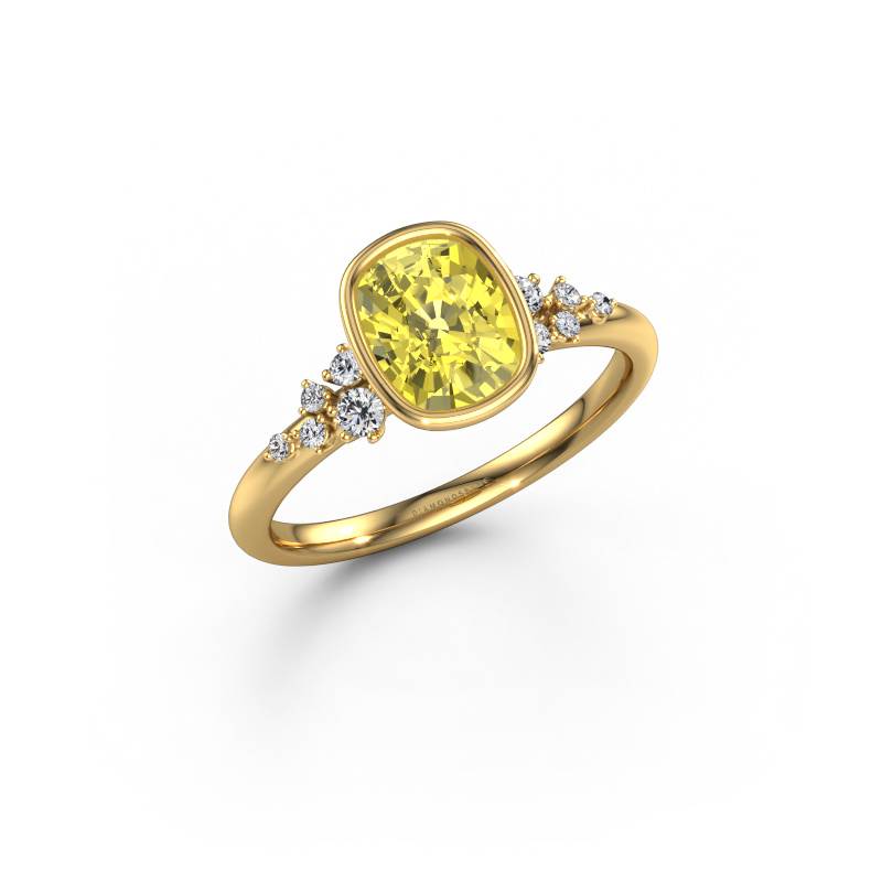 Image of Engagement ring Aliyah CSH 585 gold Yellow lab grown diamond 7.4x5.8 mm
