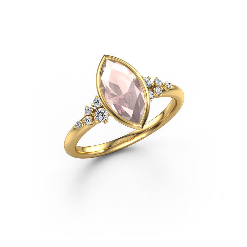 Image of Engagement ring Aliyah MRQ 585 gold Morganite champagne 11x5.5 mm