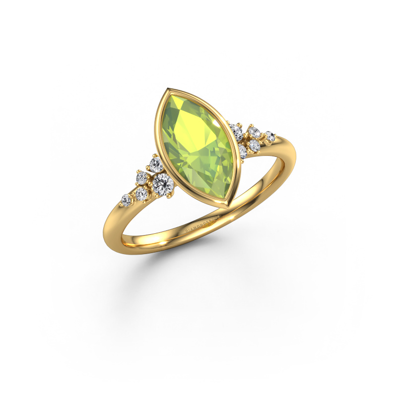 Image of Engagement ring Aliyah MRQ 585 gold Peridot 11x5.5 mm