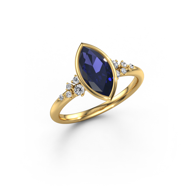 Image of Engagement ring Aliyah MRQ 585 gold Sapphire 11x5.5 mm