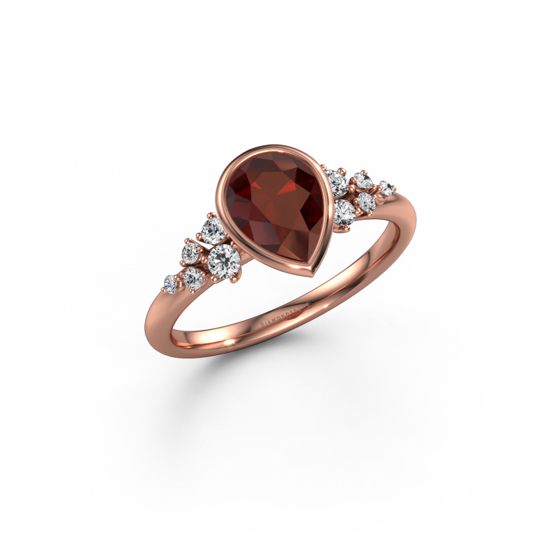 Bild von Verlobungsring Aliyah PER 585 Roségold Granat 8x6 mm