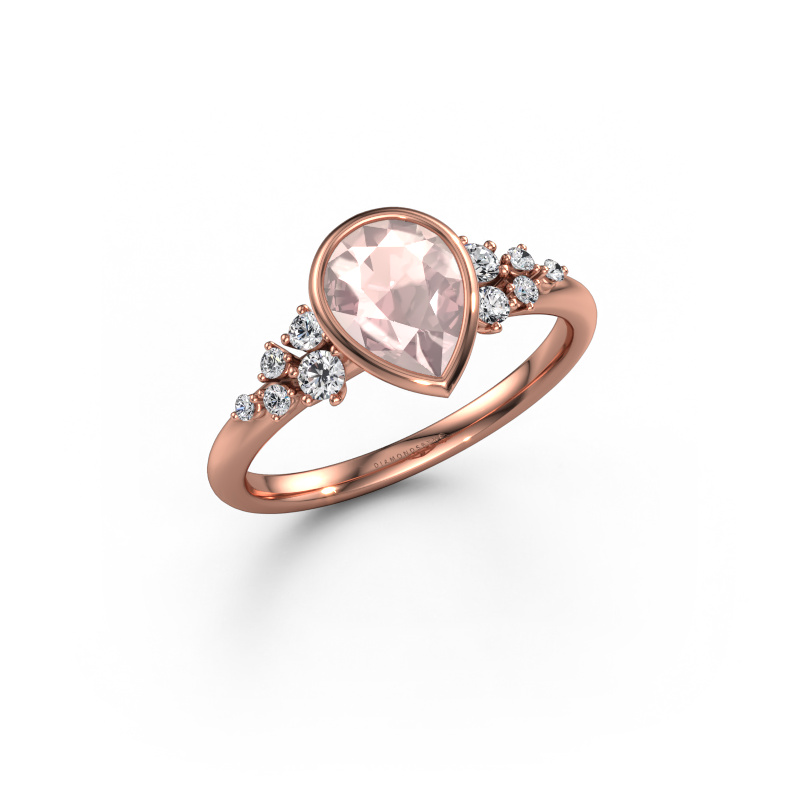 Bild von Verlobungsring Aliyah PER 585 Roségold Morganit Champagner 8x6 mm