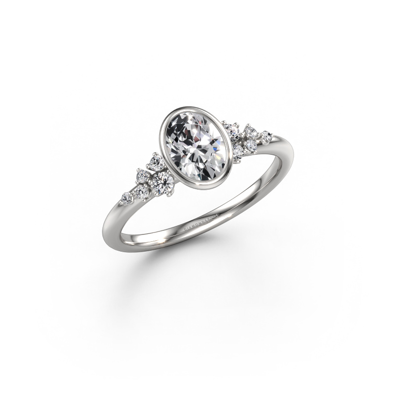 Image of Engagement ring Aliyah OVL 585 white gold Diamond 0.833 crt