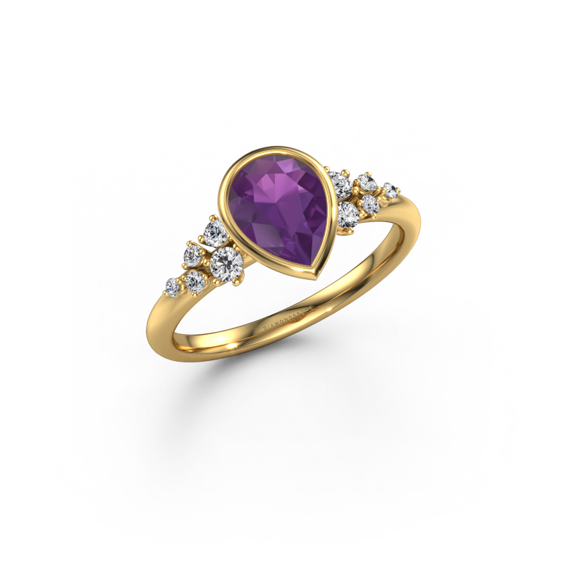 Bild von Verlobungsring Aliyah PER 585 Gold Amethyst 8x6 mm