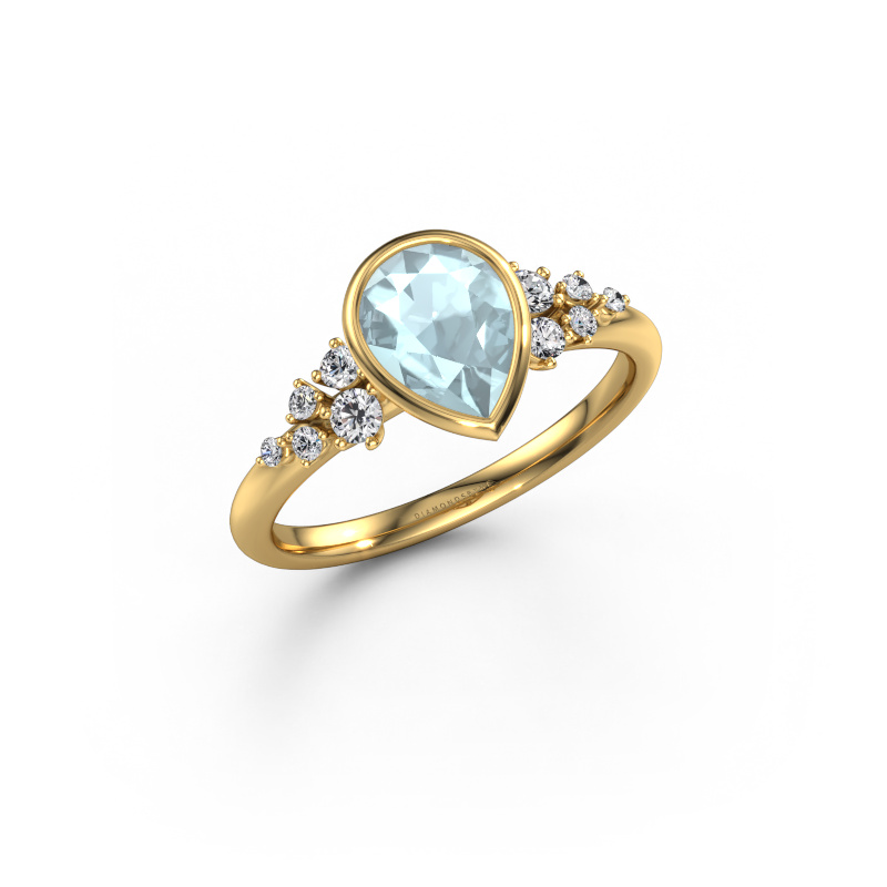 Bild von Verlobungsring Aliyah PER 585 Gold Aquamarin 8x6 mm