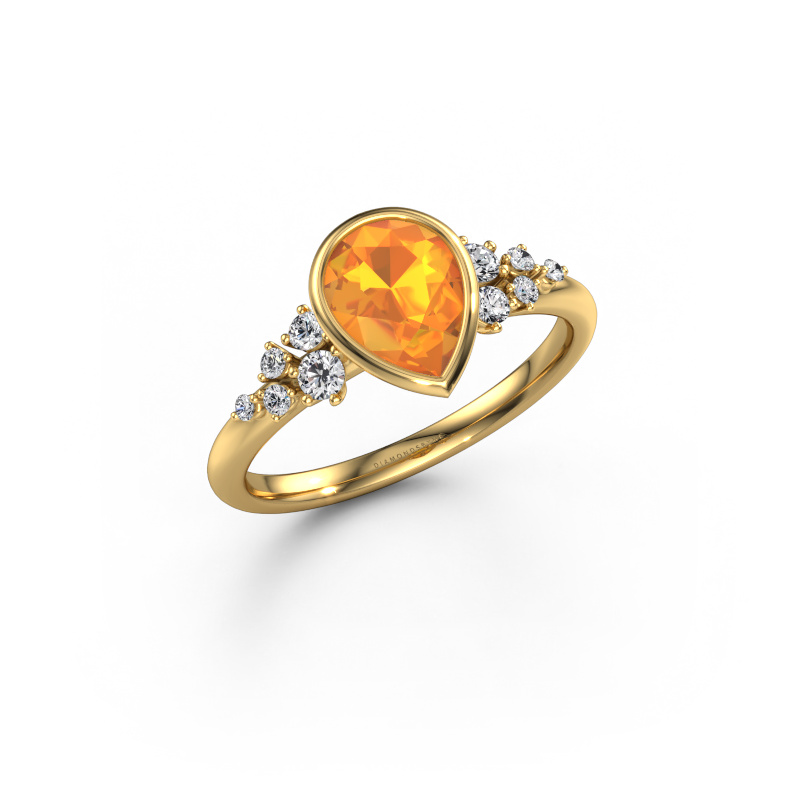 Image de Bague de fiançailles Aliyah PER 585 or jaune Citrine 8x6 mm