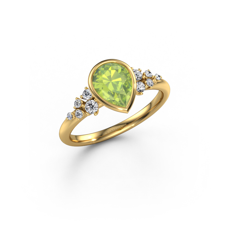 Bild von Verlobungsring Aliyah PER 585 Gold Peridot 8x6 mm