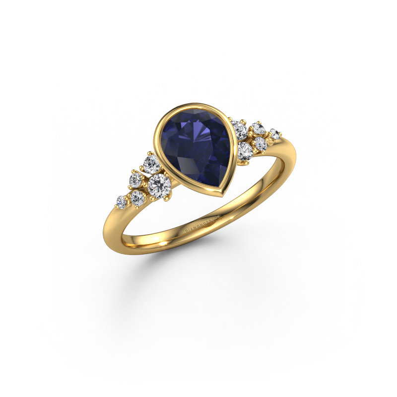 Image of Engagement ring Aliyah PER 585 gold Sapphire 8x6 mm