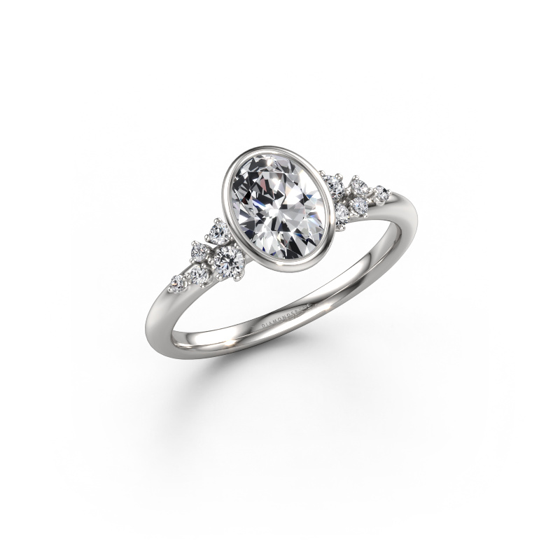 Image of Engagement ring Aliyah OVL 585 white gold Lab grown diamond 1.003 crt