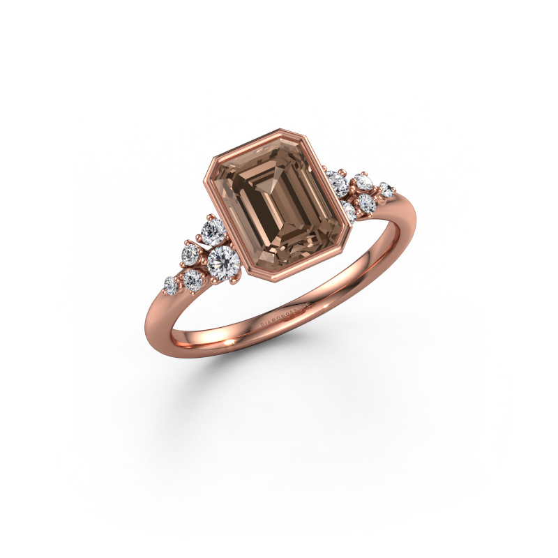 Afbeelding van Verlovingsring Aliyah EME 585 rosé goud Bruine diamant 1.953 crt