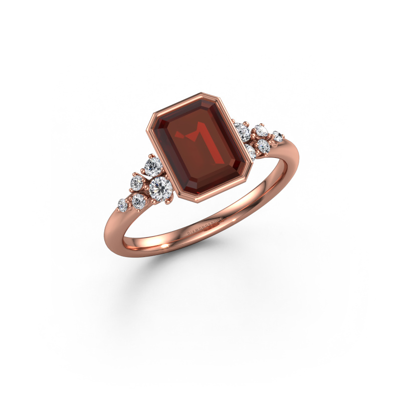 Bild von Verlobungsring Aliyah EME 585 Roségold Granat 8x6 mm