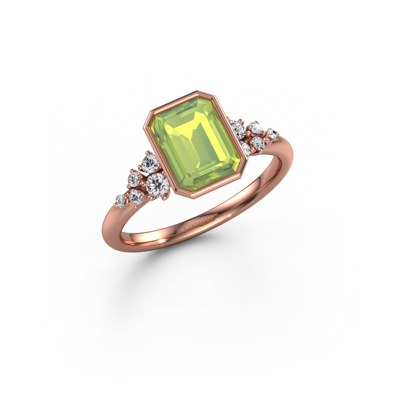 Bild von Verlobungsring Aliyah EME 585 Roségold Peridot 8x6 mm