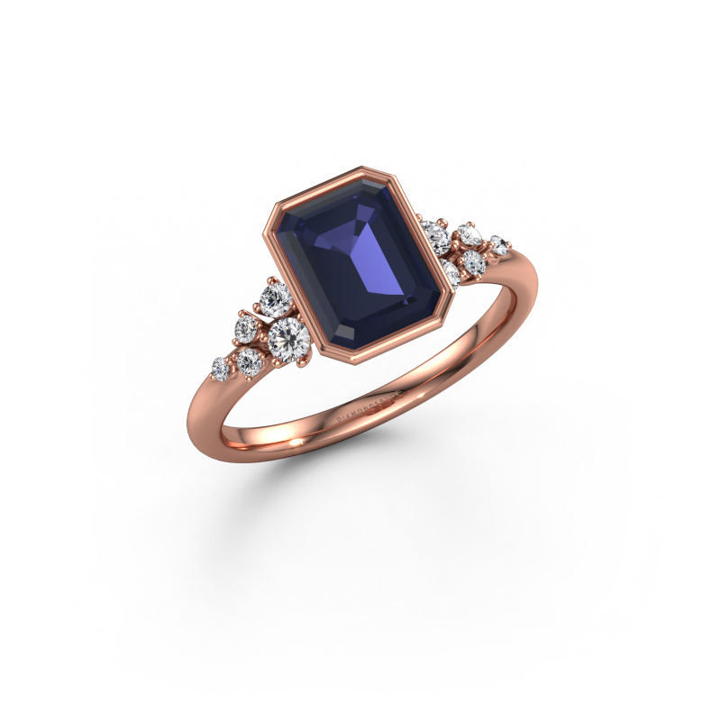 Bild von Verlobungsring Aliyah EME 585 Roségold Saphir 8x6 mm