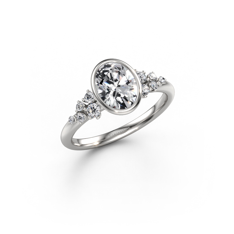 Image of Engagement ring Aliyah OVL 950 platinum Lab grown diamond 1.303 crt