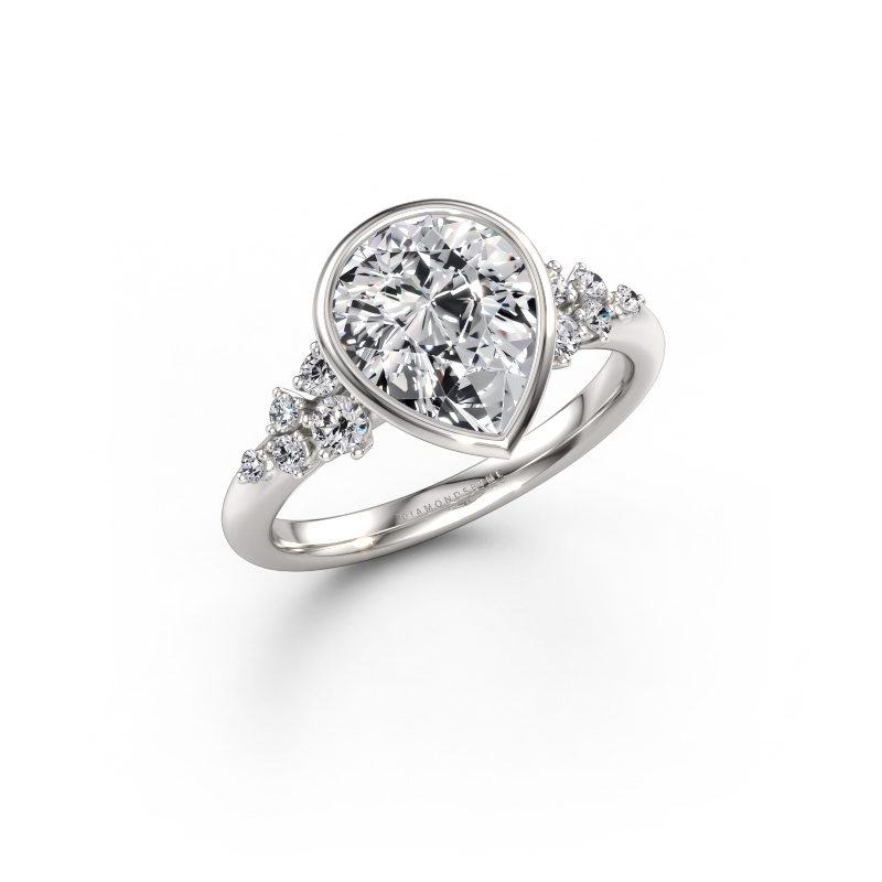 Immagine di Anello di fidanzamento Aliyah PER 585 oro bianco Diamante lab grown 2.366 crt