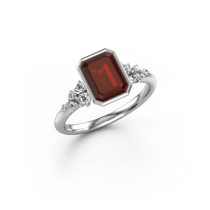 Bild von Verlobungsring Aliyah EME 950 Platin Granat 8x6 mm