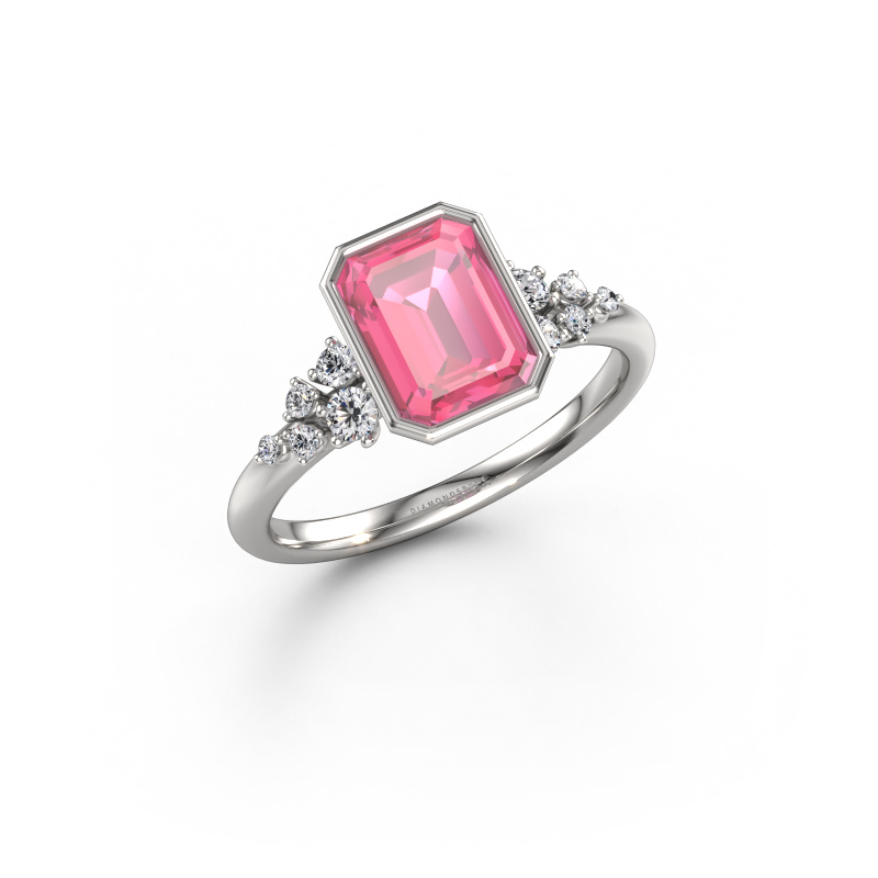 Bild von Verlobungsring Aliyah EME 585 Weißgold Pink Saphir 8x6 mm
