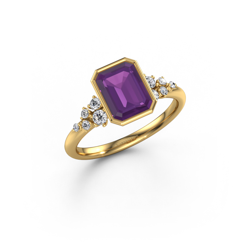 Bild von Verlobungsring Aliyah EME 585 Gold Amethyst 8x6 mm
