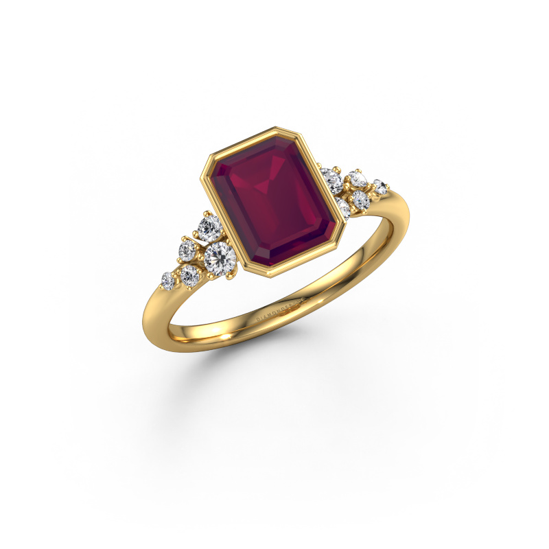 Bild von Verlobungsring Aliyah EME 585 Gold Rhodolit 8x6 mm