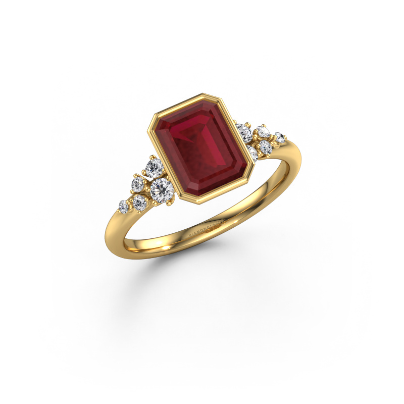 Bild von Verlobungsring Aliyah EME 585 Gold Rubin 8x6 mm