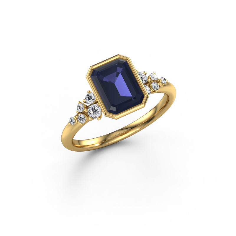 Image of Engagement ring Aliyah EME 585 gold Sapphire 8x6 mm