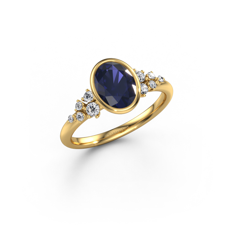 Image of Engagement ring Aliyah OVL 585 gold Sapphire 8x6 mm