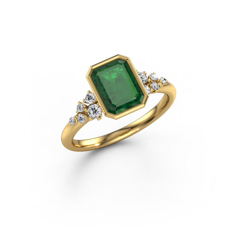 Bild von Verlobungsring Aliyah EME 585 Gold Smaragd 8x6 mm