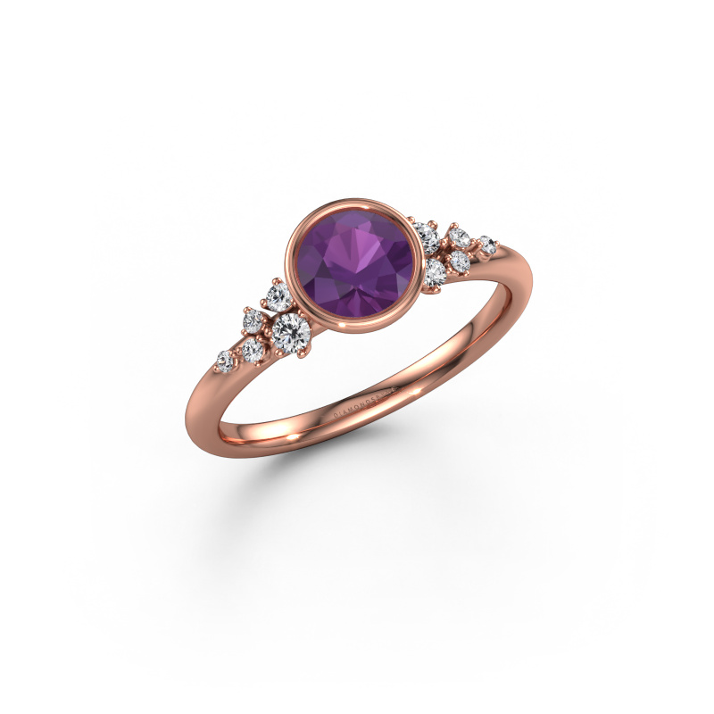 Bild von Verlobungsring Aliyah RND 585 Roségold Amethyst 5.7 mm