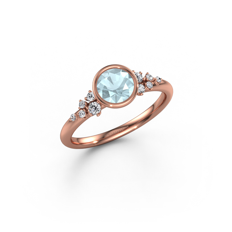Image of Engagement ring Aliyah RND 585 rose gold Aquamarine 5.7 mm
