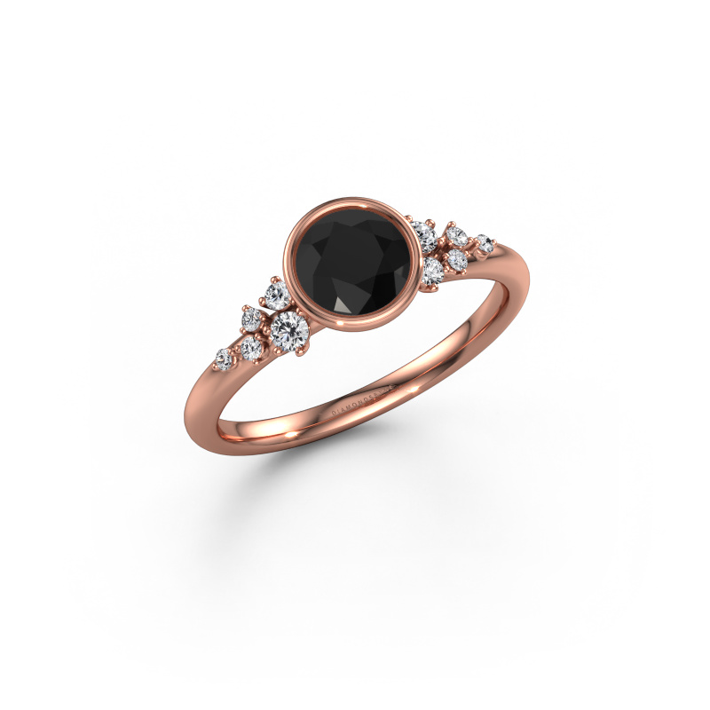 Bild von Verlobungsring Aliyah RND 585 Roségold Schwarz Diamant 0.973 crt