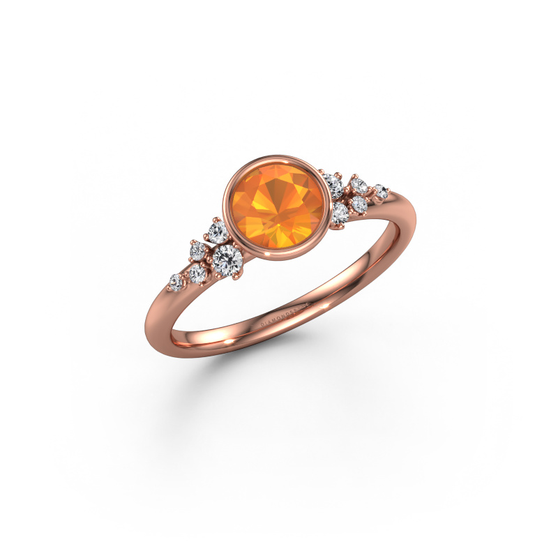 Afbeelding van Verlovingsring Aliyah RND 585 rosé goud Citrien 5.7 mm