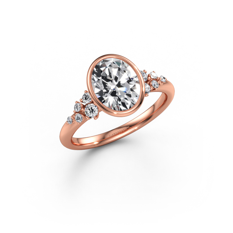 Immagine di Anello di fidanzamento Aliyah OVL 585 oro rosa Diamante 2.003 crt