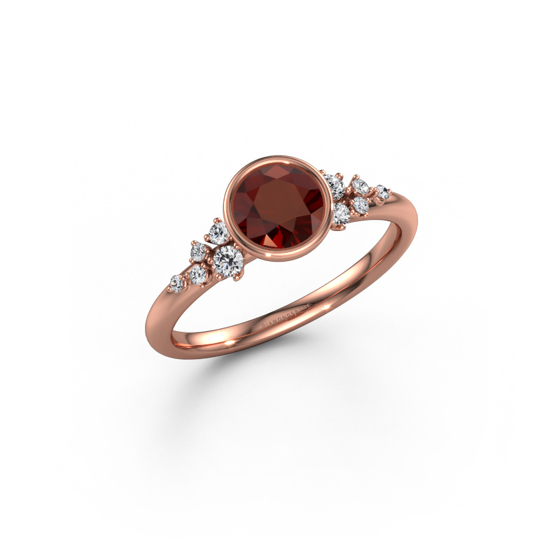 Bild von Verlobungsring Aliyah RND 585 Roségold Granat 5.7 mm