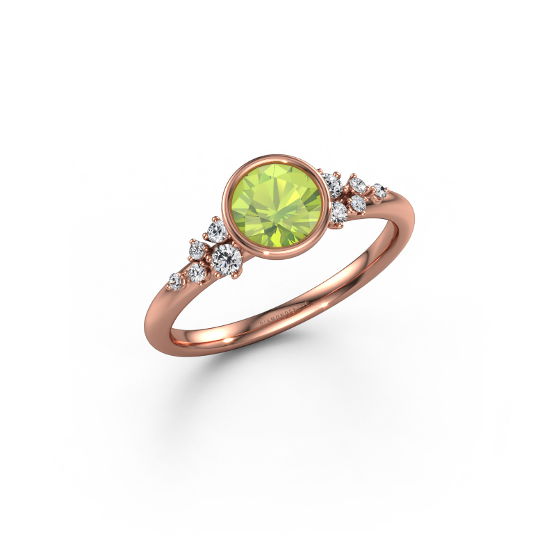 Bild von Verlobungsring Aliyah RND 585 Roségold Peridot 5.7 mm