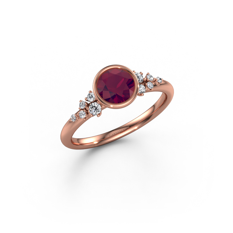 Image of Engagement ring Aliyah RND 585 rose gold Rhodolite 5.7 mm