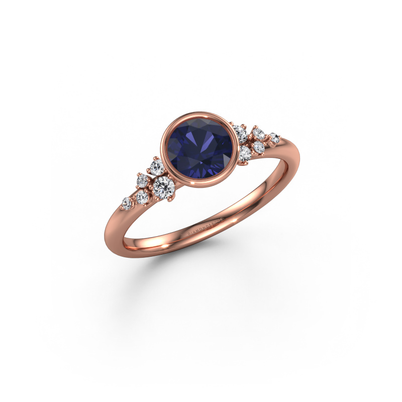Bild von Verlobungsring Aliyah RND 585 Roségold Saphir 5.7 mm