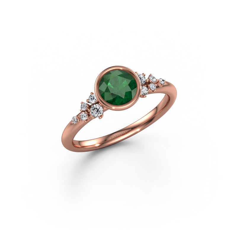 Image of Engagement ring Aliyah RND 585 rose gold Emerald 5.7 mm