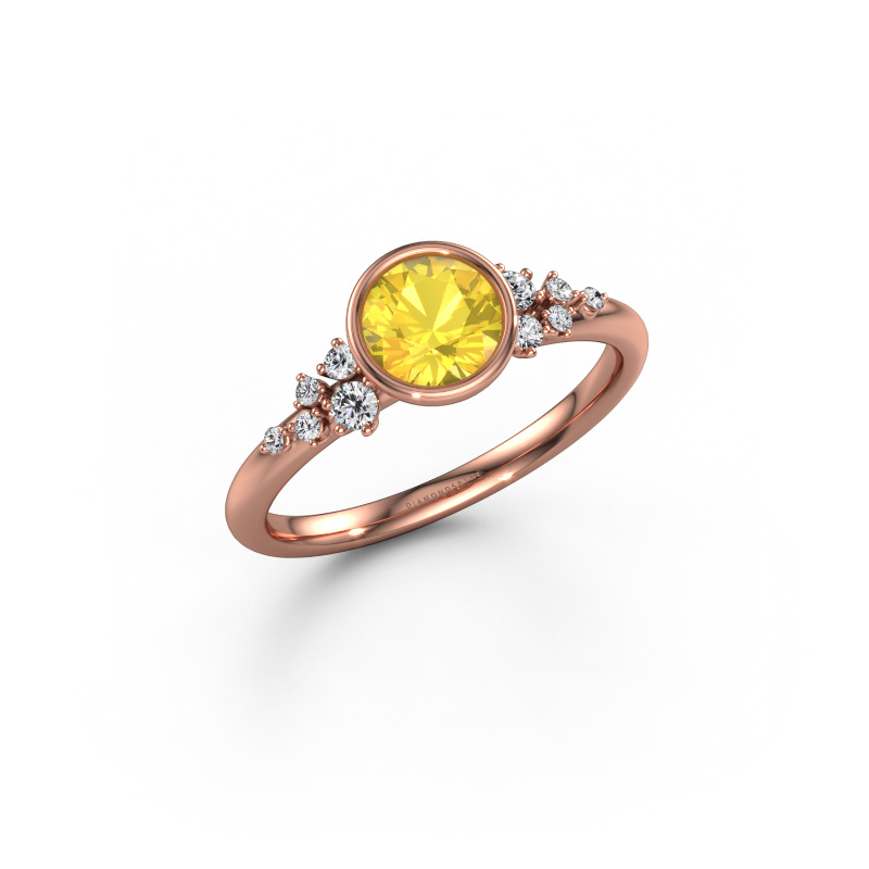 Bild von Verlobungsring Aliyah RND 585 Roségold Gelb Saphir 5.7 mm