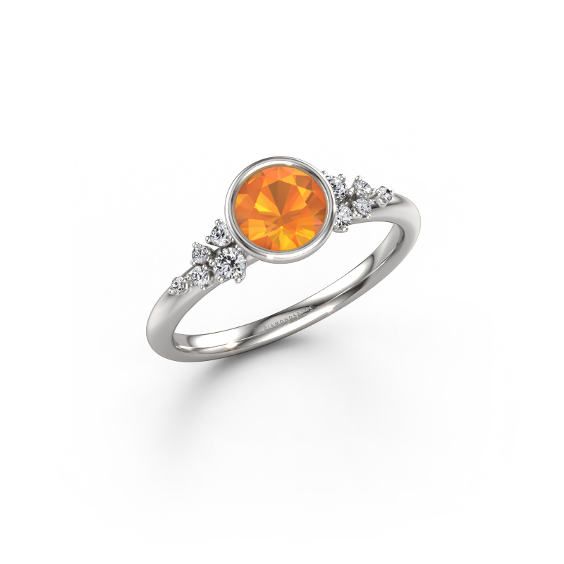 Bild von Verlobungsring Aliyah RND 585 Weißgold Citrin 5.7 mm