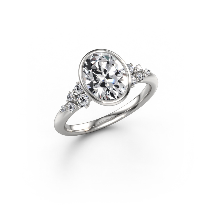 Image de Bague de fiançailles Aliyah OVL 950 platine Diamant synthétique 2.003 crt