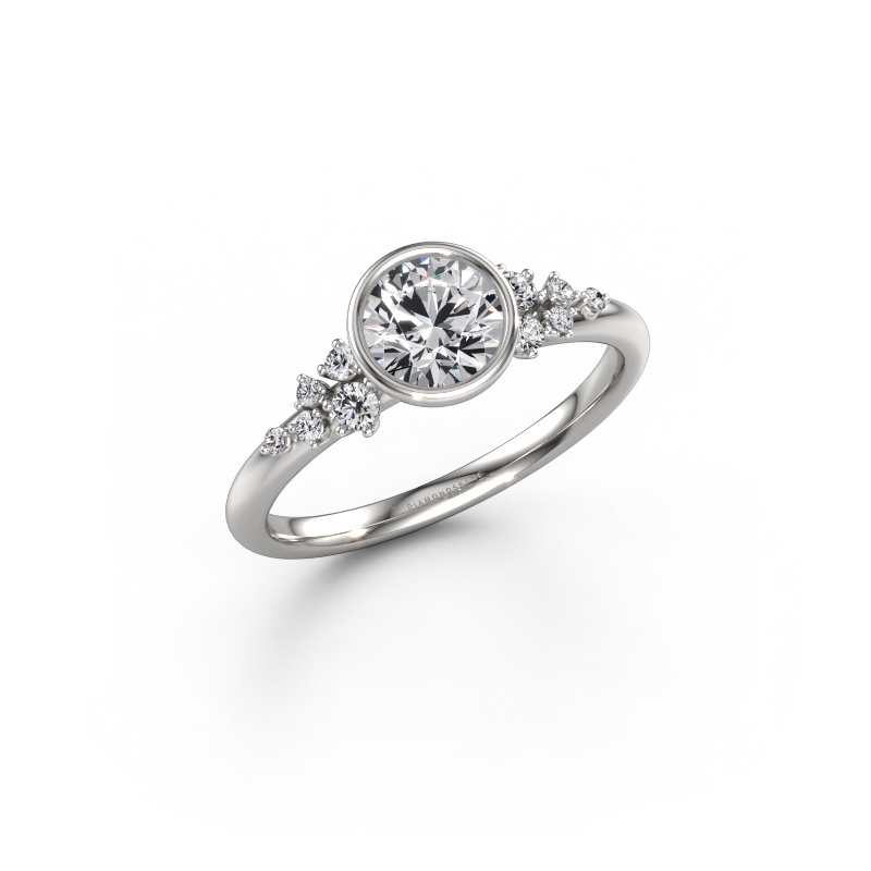 Afbeelding van Verlovingsring Aliyah RND 585 witgoud Diamant 0.833 crt