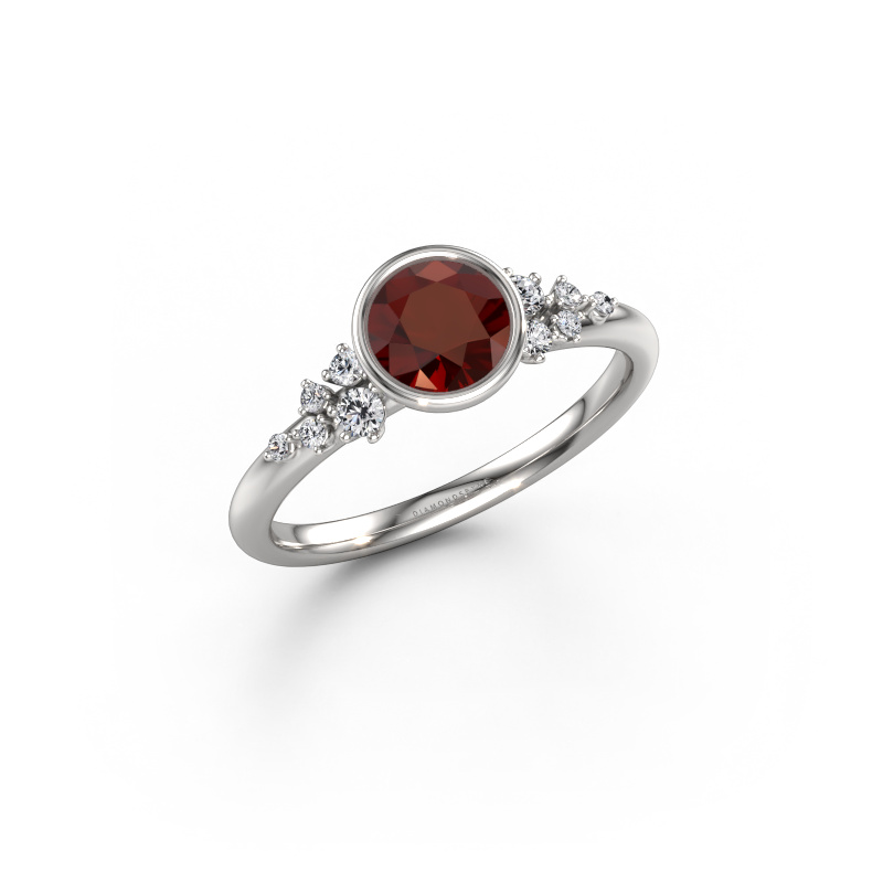Bild von Verlobungsring Aliyah RND 950 Platin Granat 5.7 mm