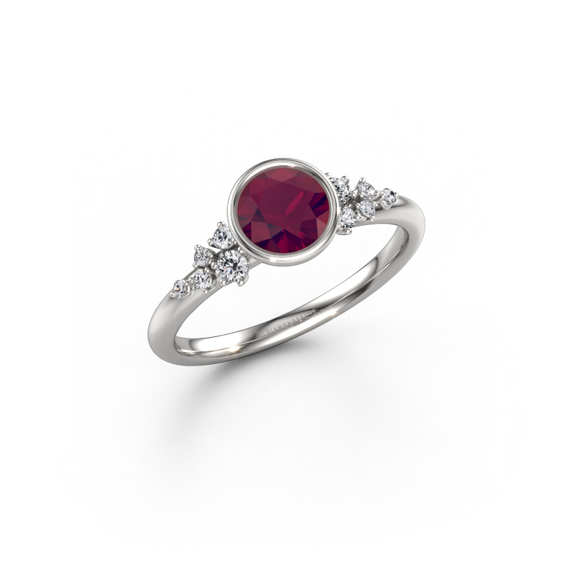 Afbeelding van Verlovingsring Aliyah RND 950 platina Rhodoliet 5.7 mm