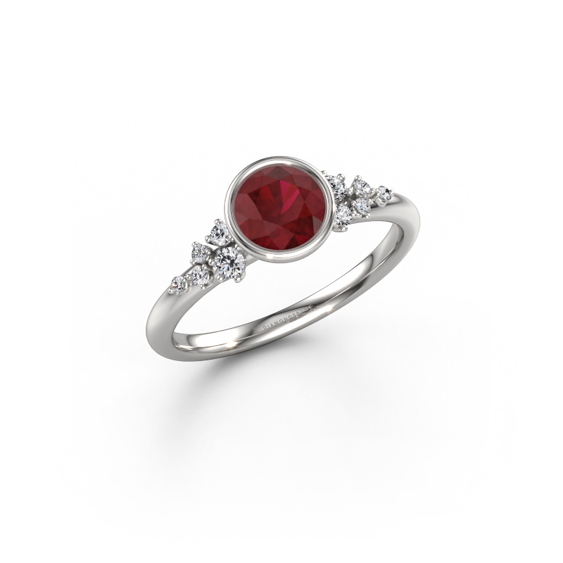 Bild von Verlobungsring Aliyah RND 585 Weißgold Rubin 5.7 mm