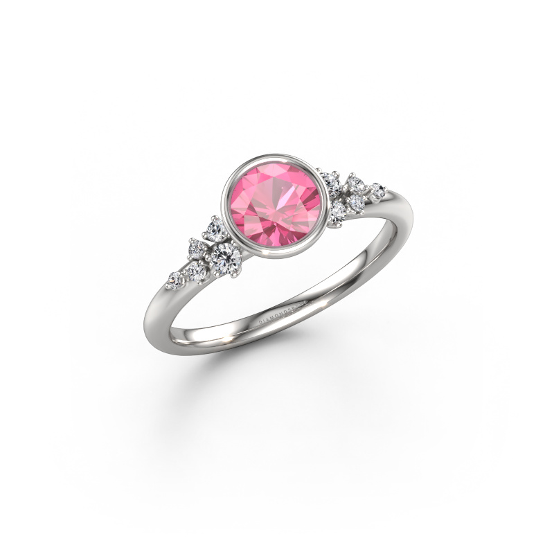 Bild von Verlobungsring Aliyah RND 585 Weißgold Pink Saphir 5.7 mm